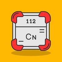 copernicium gevulde schaduw icoon vector