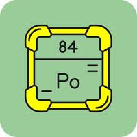 polonium gevulde geel icoon vector