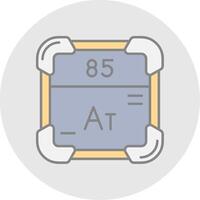 astatine lijn gevulde licht cirkel icoon vector