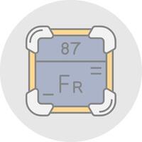 francium lijn gevulde licht cirkel icoon vector