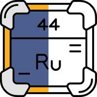 ruthenium gevulde voor de helft besnoeiing icoon vector