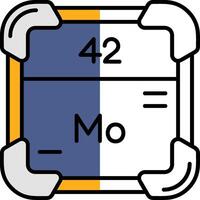 molybdeen gevulde voor de helft besnoeiing icoon vector