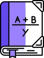 algebra gevulde voor de helft besnoeiing icoon vector