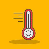 thermometer gevulde schaduw icoon vector