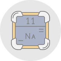 natrium lijn gevulde licht cirkel icoon vector