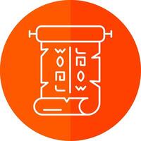 papyrus lijn rood cirkel icoon vector