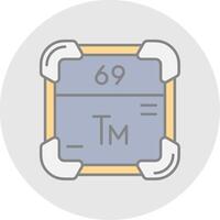 thulium lijn gevulde licht cirkel icoon vector