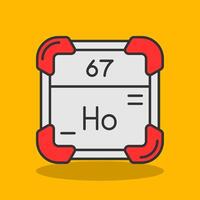 holmium gevulde schaduw icoon vector