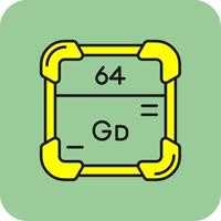 gadolinium gevulde geel icoon vector