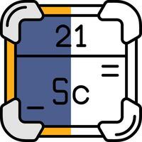 scandium gevulde voor de helft besnoeiing icoon vector