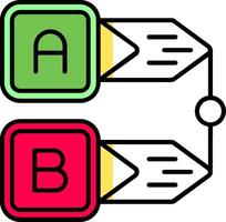 diagram gevulde voor de helft besnoeiing icoon vector