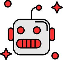 robot gevulde schaduw icoon vector