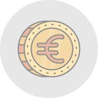 euro lijn gevulde licht cirkel icoon vector