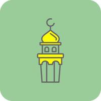 minaret gevulde geel icoon vector