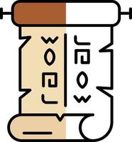 papyrus gevulde voor de helft besnoeiing icoon vector