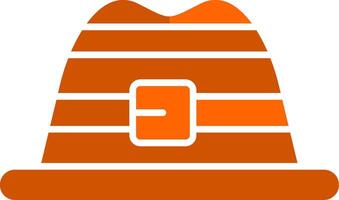 hoed glyph oranje cirkel icoon vector