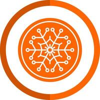 winter glyph oranje cirkel icoon vector
