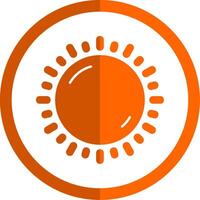 zonnig glyph oranje cirkel icoon vector