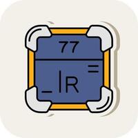 iridium lijn gevulde wit schaduw icoon vector