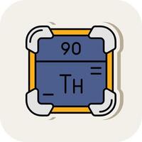 thorium lijn gevulde wit schaduw icoon vector