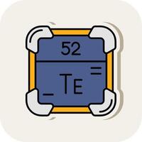 tellurium lijn gevulde wit schaduw icoon vector