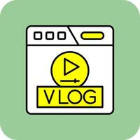 vlog gevulde geel icoon vector