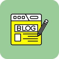 blog gevulde geel icoon vector