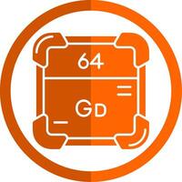 gadolinium glyph oranje cirkel icoon vector