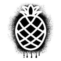 ananas stencil graffiti getrokken met zwart verstuiven verf vector