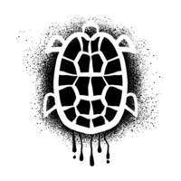 schildpad stencil graffiti getrokken met zwart verstuiven verf vector