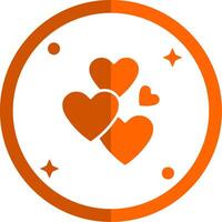 liefde glyph oranje cirkel icoon vector