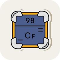 californium lijn gevulde wit schaduw icoon vector