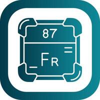 francium glyph helling ronde hoek icoon vector