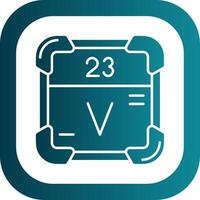 vanadium glyph helling ronde hoek icoon vector