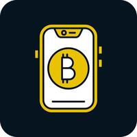 bitcoin glyph twee kleuren icoon vector