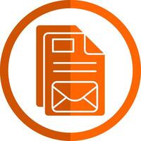 e-mail glyph oranje cirkel icoon vector