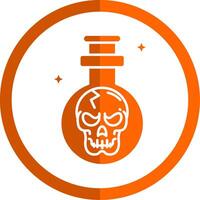 toverdrank glyph oranje cirkel icoon vector