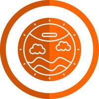 patrijspoort glyph oranje cirkel icoon vector