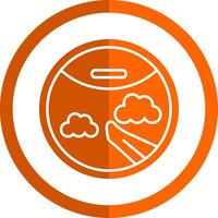 patrijspoort glyph oranje cirkel icoon vector