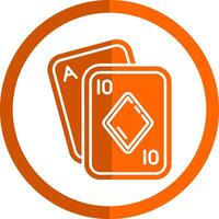 poker glyph oranje cirkel icoon vector