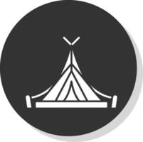 tent glyph grijs cirkel icoon vector