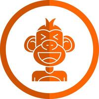 lach glyph oranje cirkel icoon vector