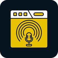 podcast glyph tweekleurig pictogram vector