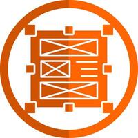 lay-out glyph oranje cirkel icoon vector