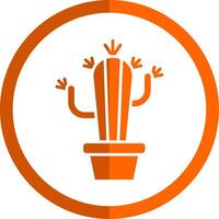 cactus glyph oranje cirkel icoon vector