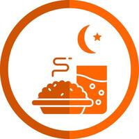 iftar glyph oranje cirkel icoon vector