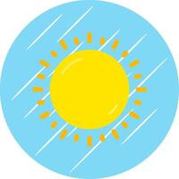 zonnig vlak blauw cirkel icoon vector