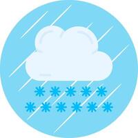 besneeuwd vlak blauw cirkel icoon vector