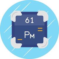 promethium vlak blauw cirkel icoon vector