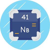 niobium vlak blauw cirkel icoon vector